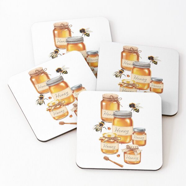 Item preview, Bee and Honey Jar Cottagecore Pattern | Honey-Inspired Art designed and sold by UnhingedBird.