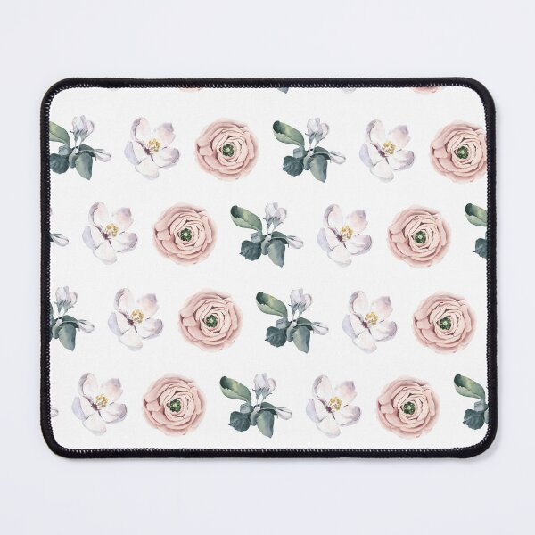 Item preview, Vintage Blush Ranunculus & Apple Blossom Pattern designed and sold by MarykeArt.