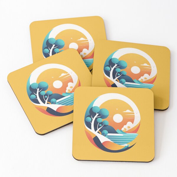 Item preview, Minimalist Tropical Sunset Circle Art designed and sold by AlxVel.