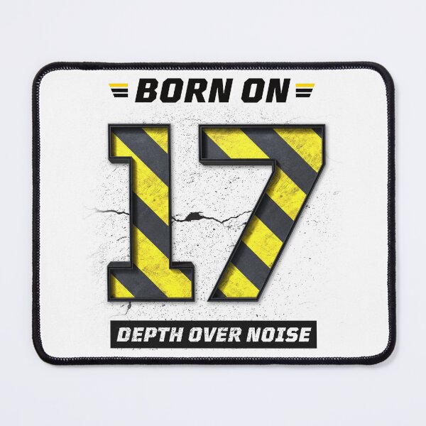 Item preview, Born on 17 Depth Over Noise – Birthday Number 17 Shirt, Minimalist Mindset Design, Grunge Industrial Streetwear designed and sold by amareshdas008.