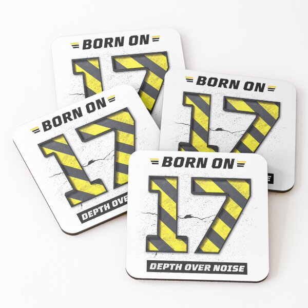 Item preview, Born on 17 Depth Over Noise – Birthday Number 17 Shirt, Minimalist Mindset Design, Grunge Industrial Streetwear designed and sold by amareshdas008.