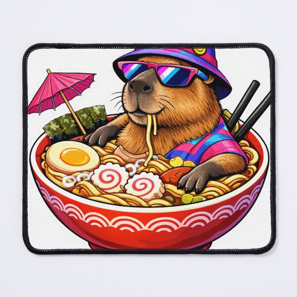 Artikelvorschau, Chill Capybara Ramen Nudelschüssel - Lustiges T-Shirt mit niedlichem Tier-Meme entworfen und verkauft von Sell4World.