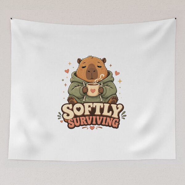 Item preview, Softly Surviving Capybara designed and sold by rhainlds.