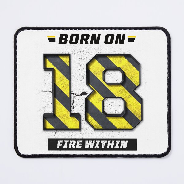 Item preview, Born on 18 Fire Within – Birthday Number 18 Shirt, Inner Strength Design, Grunge Industrial Streetwear designed and sold by amareshdas008.