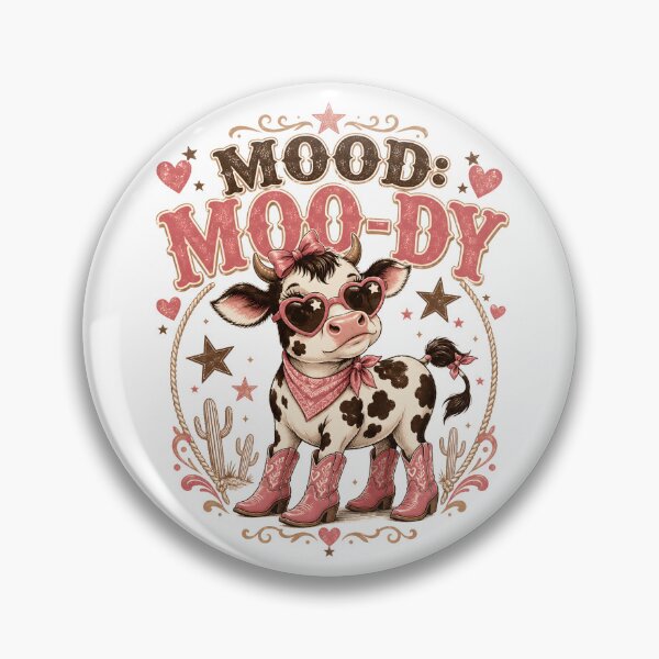 Item preview, Mood Moo-Dy Cow Shirt Cute Western Cowgirl Funny Cow designed and sold by JerdbordinShop.