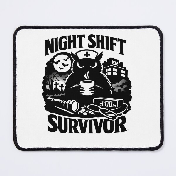 Item preview, Night Shift Survivor ER Nurse Spooky Owl designed and sold by novadawy.