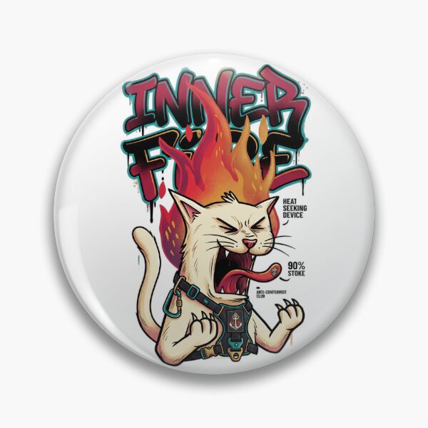 Item preview, Inner Fire Streetwear Cat Graphic Art designed and sold by Sanctum Cosmos.