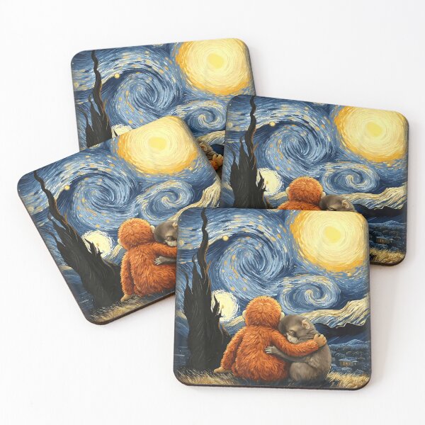Item preview, Warm Embrace Under Swirling Starry Sky Artwork designed and sold by chanyang333.