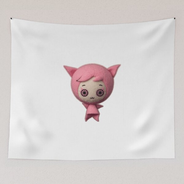 Item preview, Cute Kawaii pink felt cat designed and sold by RisingSun7199.