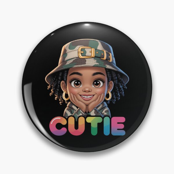 Item preview, Cutie Loc'd Girl With Camo Hat Locs Juneteenth Black designed and sold by Moon-Ape.