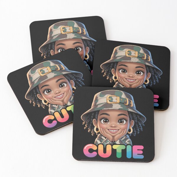 Item preview, Cutie Loc'd Girl With Camo Hat Locs Juneteenth Black designed and sold by Moon-Ape.