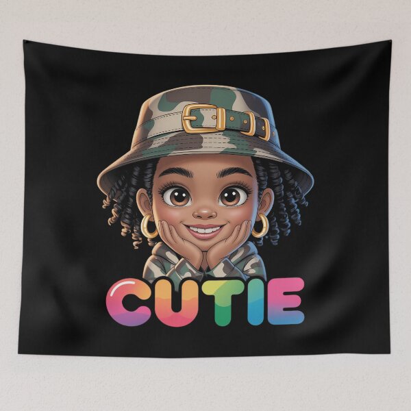 Item preview, Cutie Loc'd Girl With Camo Hat Locs Juneteenth Black designed and sold by Moon-Ape.