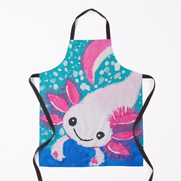 Item preview, Whimsical Happy Axolotl Cute Pink Salamander Painting designed and sold by Vermanartist.