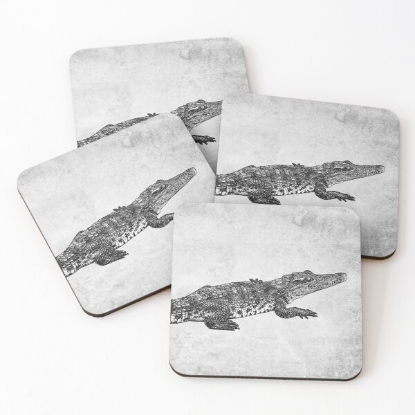 Item preview, Saltwater Crocodile I: Dark Wildlife Etched Reptile Illustration designed and sold by Ghoul Enterprises.