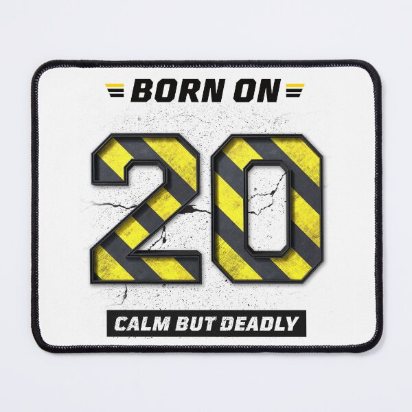 Item preview, Born on 20 Calm But Deadly – Birthday Number 20 Shirt, Silent Strength Design, Bold Grunge Streetwear designed and sold by amareshdas008.