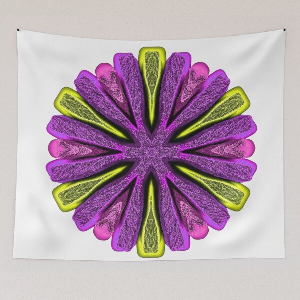 Item preview, Vibrant Purple and Yellow Neon Mandala Art designed and sold by blacK1982White.