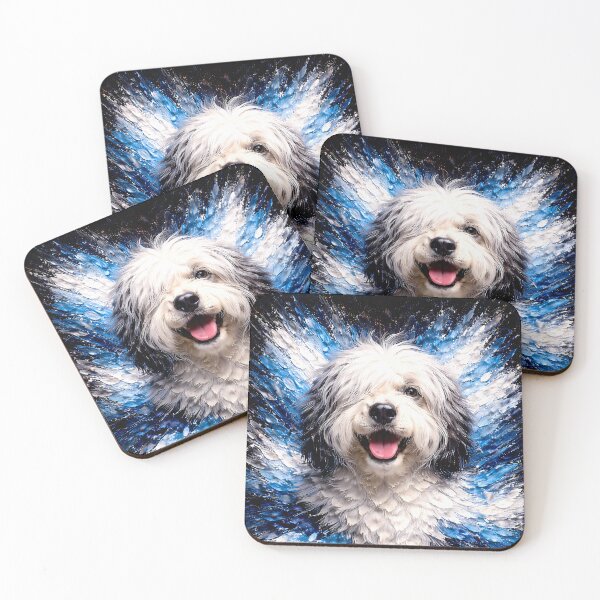 Item preview, Old English Sheepdog Color Explosion Dog Art designed and sold by Vista Atelier.