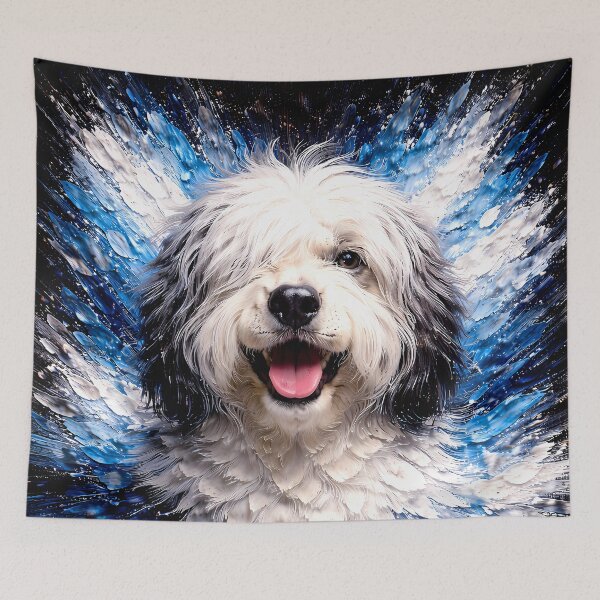 Item preview, Old English Sheepdog Color Explosion Dog Art designed and sold by Vista Atelier.