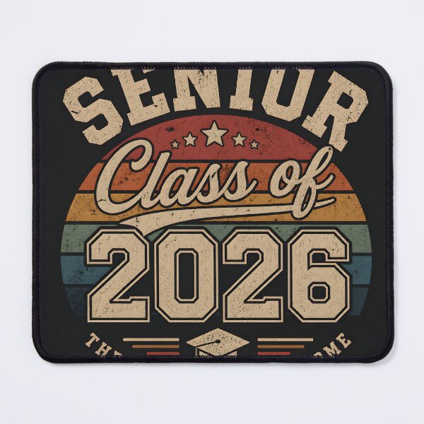 Item preview, Class of 2026 retro vintage graduation badge design with sunset stripes designed and sold by suthee navakul.
