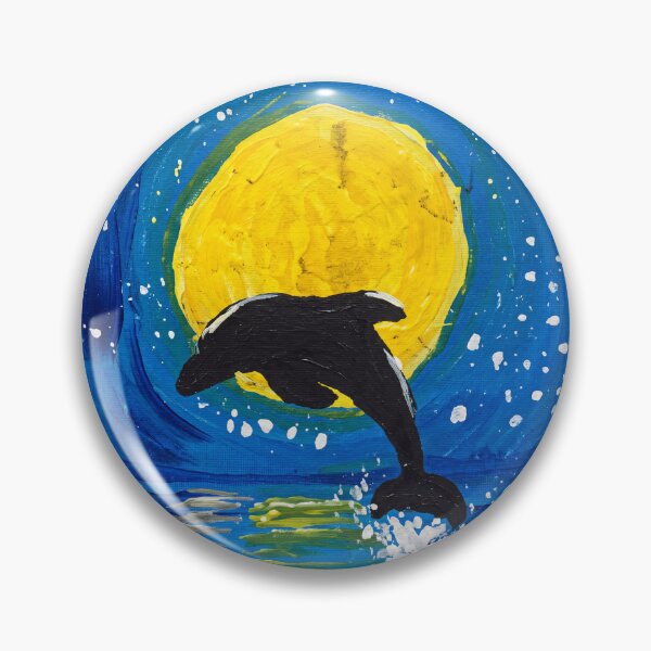 Item preview, Majestic Dolphin Leaping Under Full Moon Ocean designed and sold by Vermanartist.