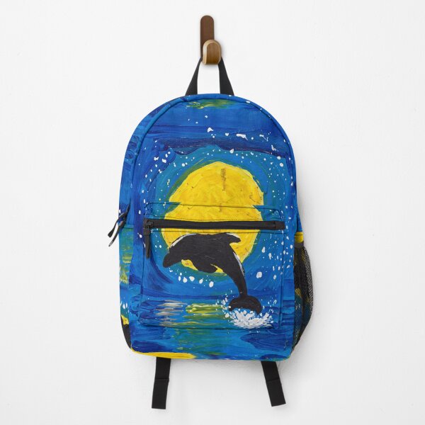 Item preview, Majestic Dolphin Leaping Under Full Moon Ocean designed and sold by Vermanartist.