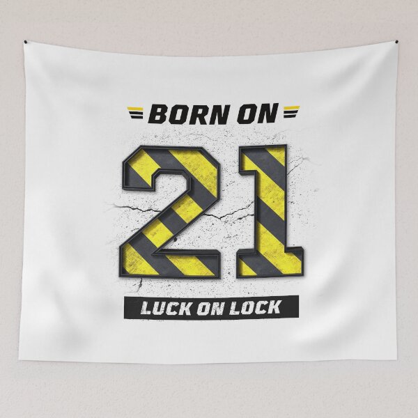 Item preview, 21st Birthday Shirt – Luck on Lock, Born in 21, Lucky Mindset Grunge Streetwear Design designed and sold by amareshdas008.
