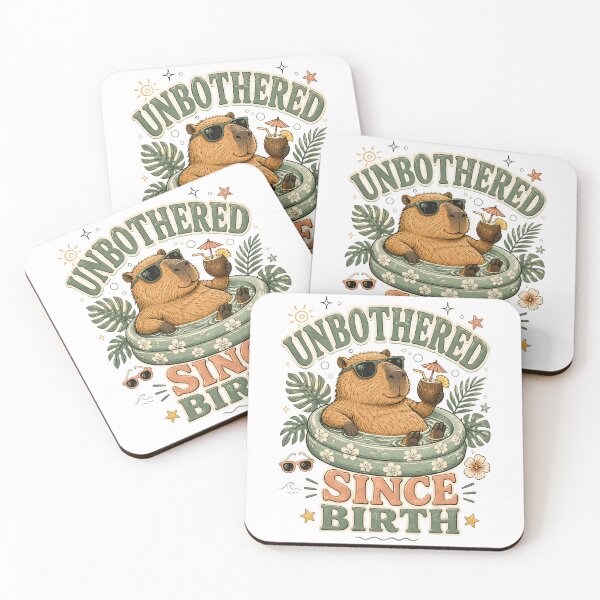 Item preview, Unbothered Since Birth Capybara Funny Chill Summer Animal designed and sold by JerdbordinShop.