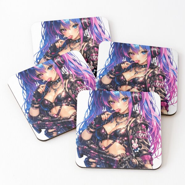 Item preview, Cyberpunk Anime Girl with Neon Hair – Futuristic Waifu Aesthetic designed and sold by AnimDream .
