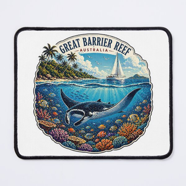 Item preview, Great Barrier Reef Australia Manta Ray Sticker Tropical Ocean designed and sold by pod24.