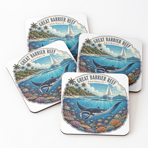 Item preview, Great Barrier Reef Australia Manta Ray Sticker Tropical Ocean designed and sold by pod24.