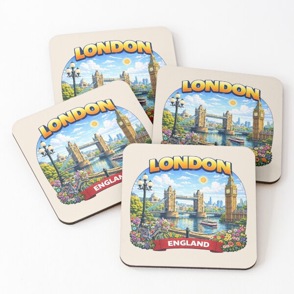 Item preview, London, England - Tower Bridge, Big Ben and Thames River designed and sold by Myra365Art.