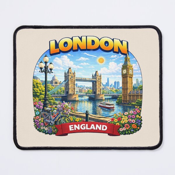 Item preview, London, England - Tower Bridge, Big Ben and Thames River designed and sold by Myra365Art.
