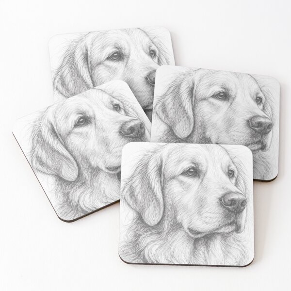 Item preview, Golden Retriever Pencil Sketch Art Print | Black and White Dog Portrait Drawing | Realistic Pet Illustration Gift designed and sold by Leon Woods Pencil Art.