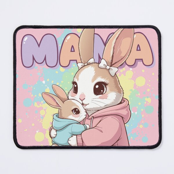 Item preview, Cute Mama Rabbit Hugging Baby Bunny Illustration designed and sold by Ahmed-khafagy.