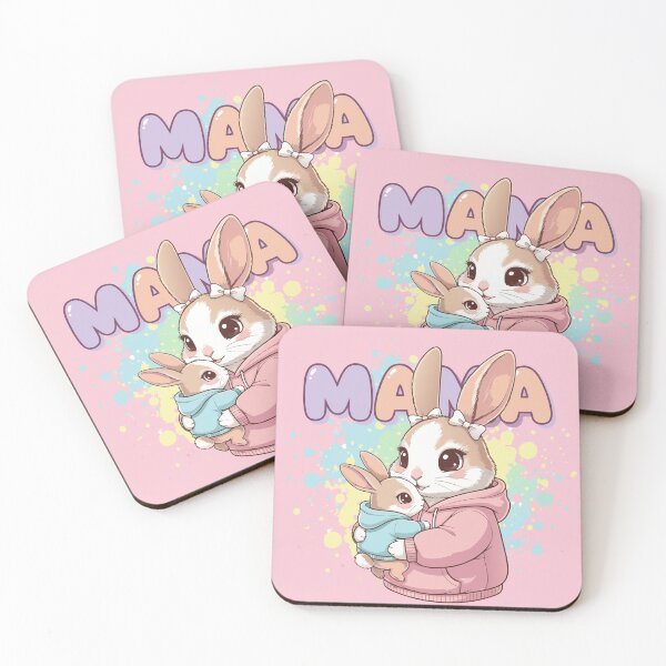 Item preview, Cute Mama Rabbit Hugging Baby Bunny Illustration designed and sold by Ahmed-khafagy.
