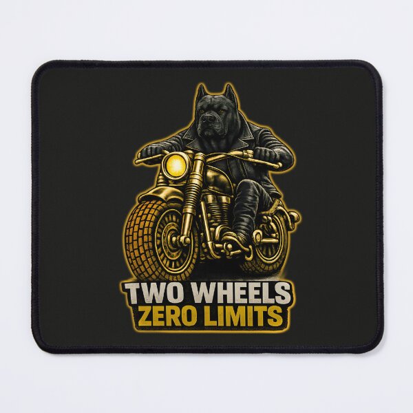 Item preview, Cane Corso Biker Two Wheels Zero Limits – Motorcycle Dog Print Design designed and sold by PixelsPaws.