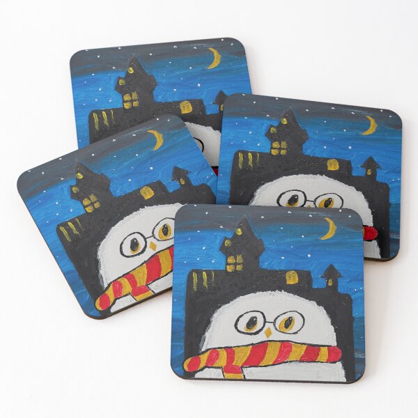 Item preview, Spectacled White Owl With Striped Scarf designed and sold by Vermanartist.