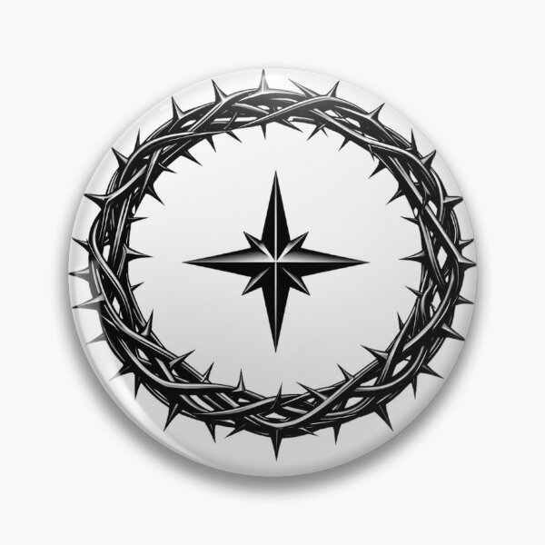 Item preview, The Crown of Thorns Circle | Minimalist Gothic Wreath with Geometric Star designed and sold by Studio77-Gothic.