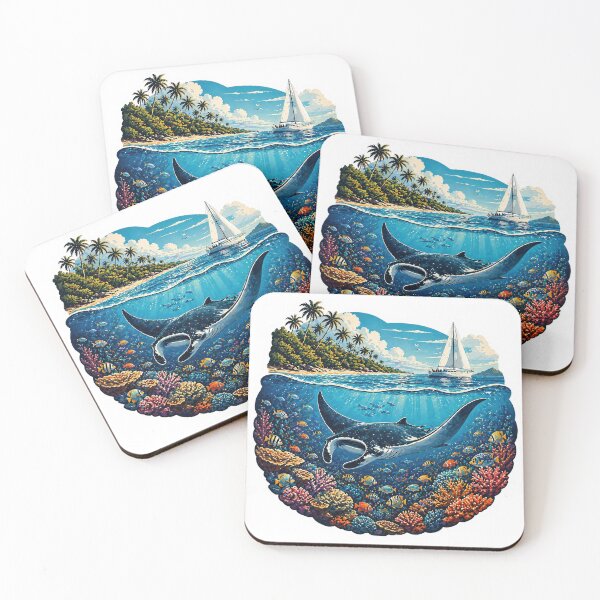 Item preview, Great Barrier Reef Manta Ray Sticker Tropical Ocean Marine Life designed and sold by pod24.