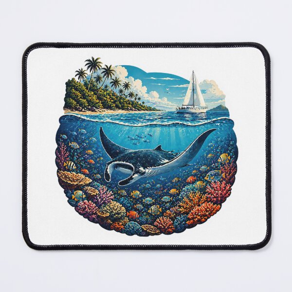 Item preview, Great Barrier Reef Manta Ray Sticker Tropical Ocean Marine Life designed and sold by pod24.