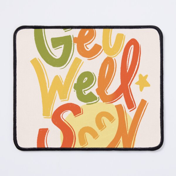 Item preview, Retro Get Well Soon Typography Lettering with Textured Smiley Face & Stars designed and sold by Jennifer Creations.