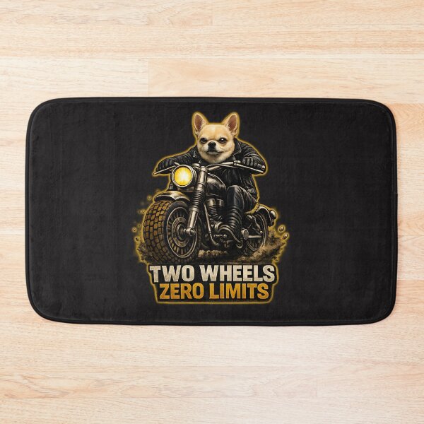 Item preview, Chihuahua Biker Two Wheels Zero Limits – Motorcycle Dog Print Design designed and sold by PixelsPaws.