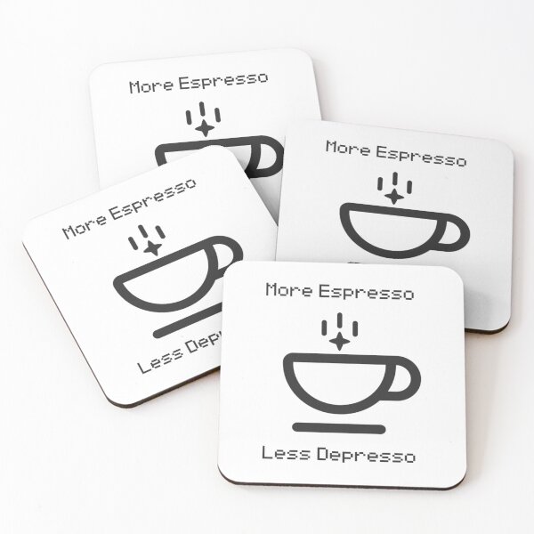 Item preview, More Espresso Less Depresso Coffee Humor designed and sold by CaohaoYue.