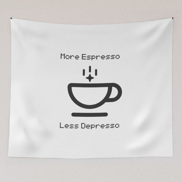 Item preview, More Espresso Less Depresso Coffee Humor designed and sold by CaohaoYue.