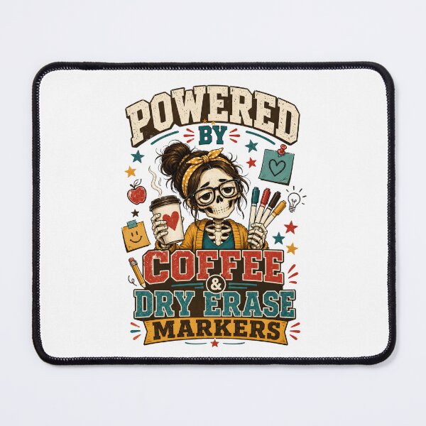 Item preview, Skeleton Teacher Powered By Coffee Dry Erase Markers designed and sold by JerdbordinShop.