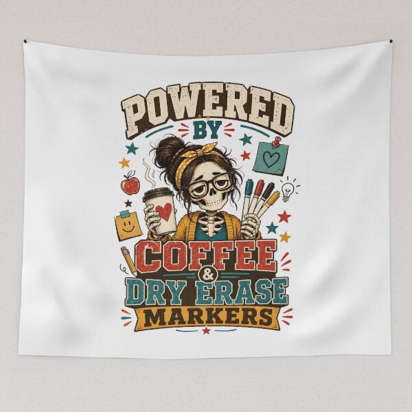 Item preview, Skeleton Teacher Powered By Coffee Dry Erase Markers designed and sold by JerdbordinShop.