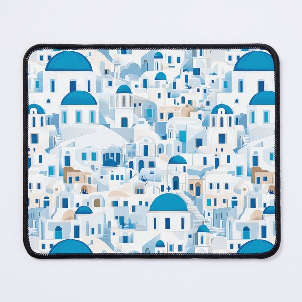 Item preview, Santorini Greece Patterns – Greek Island Houses & Blue Domes - Architecture designed and sold by Suzy Perez Art.