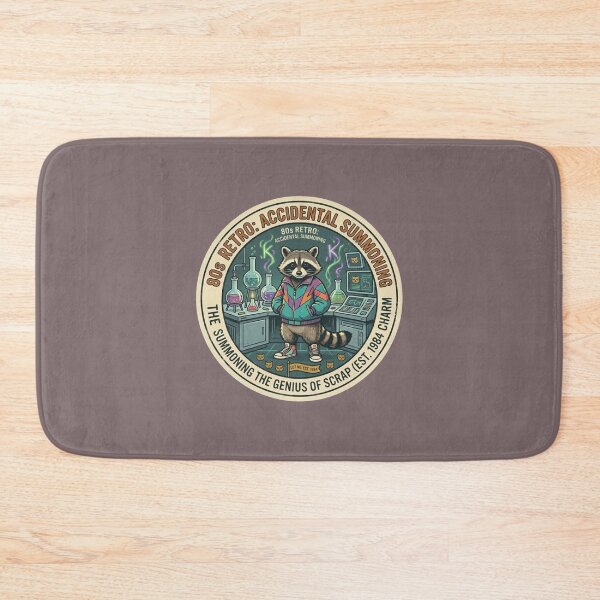 Item preview, The Genius of Scrap - Retro 80s Raccoon Alchemist designed and sold by K-Vibe Design Studio.