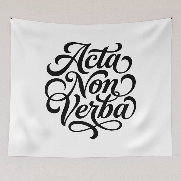 Item preview, Acta Non Verba Latin Actions Not Words Motto designed and sold by AntiqueImages.