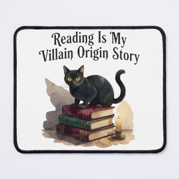Item preview, Reading Is My Villain Origin Story — Dark Academia Black Cat Book Tee designed and sold by kosimazaki.